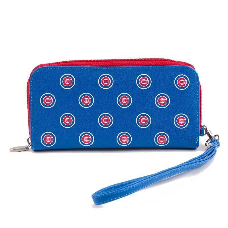 Womens Chicago Cubs Zip-Around Wristlet Wallet - Blue Product Image