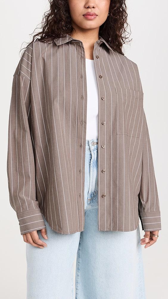 Good American Oversized Stripe Shirt | Shopbop Product Image