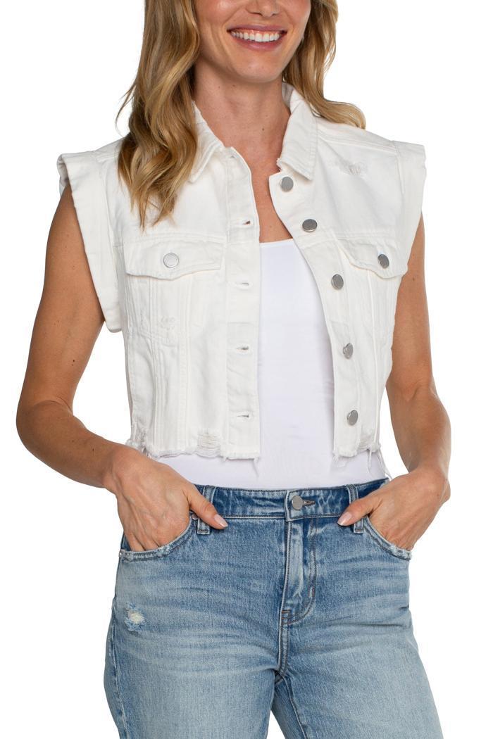 cropped sleeveless jacket Product Image