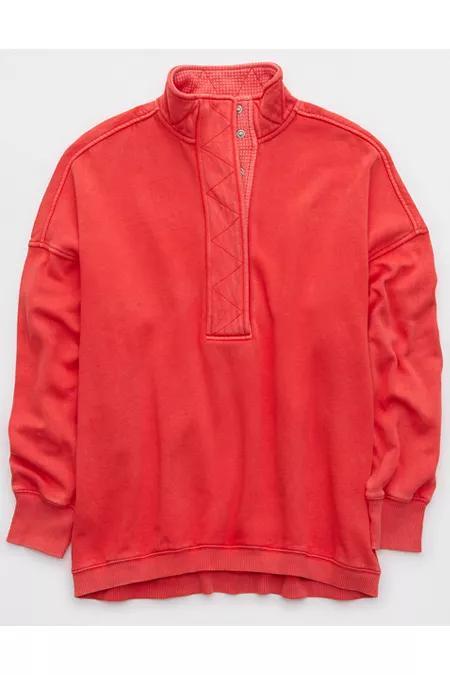 Aerie Getaway Quarter Snap Sweatshirt Women's Product Image