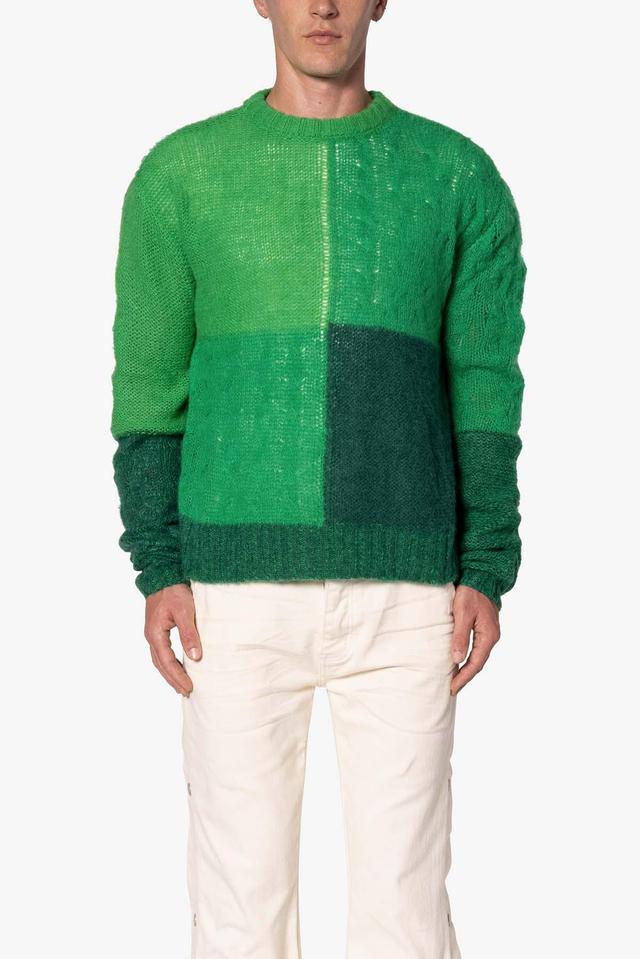 Open Knit Square Sweater - Green Product Image