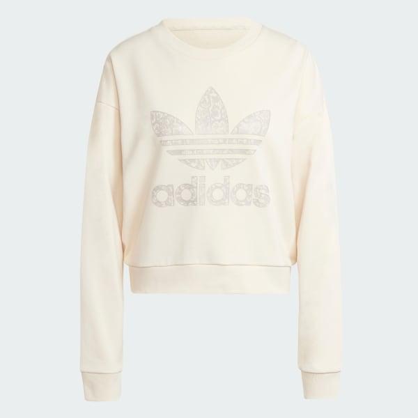 adidas Snake Crew Sweatshirt Wonder White XL Womens Product Image