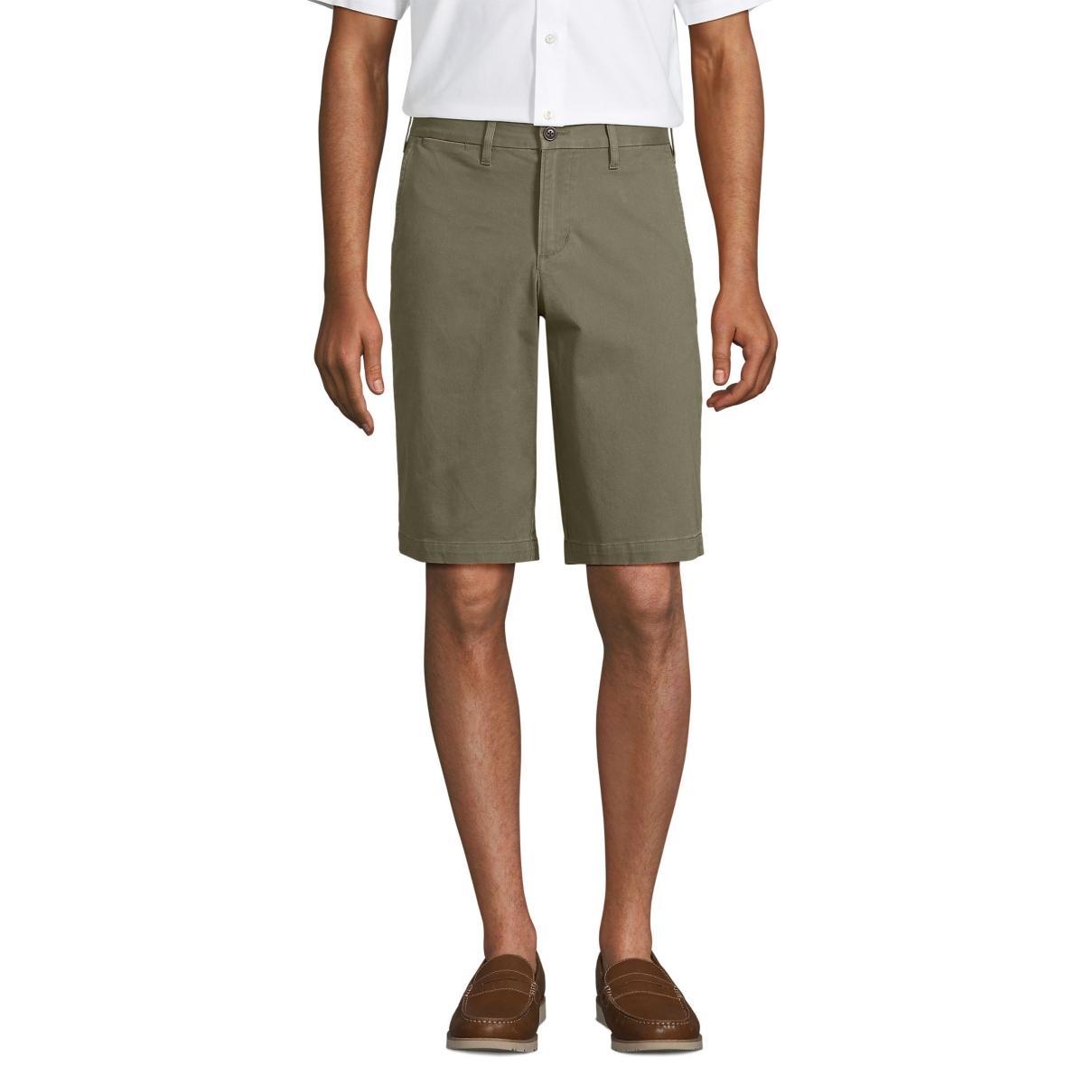 Big & Tall Lands End 11-Inch Comfort-Waist Knockabout Chino Shorts, Mens Green Product Image