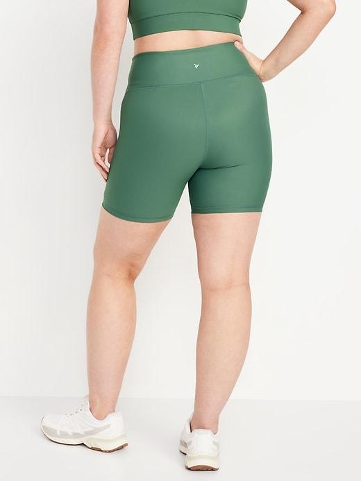 High-Waisted PowerSoft Ribbed Biker Shorts -- 6-inch inseam Product Image