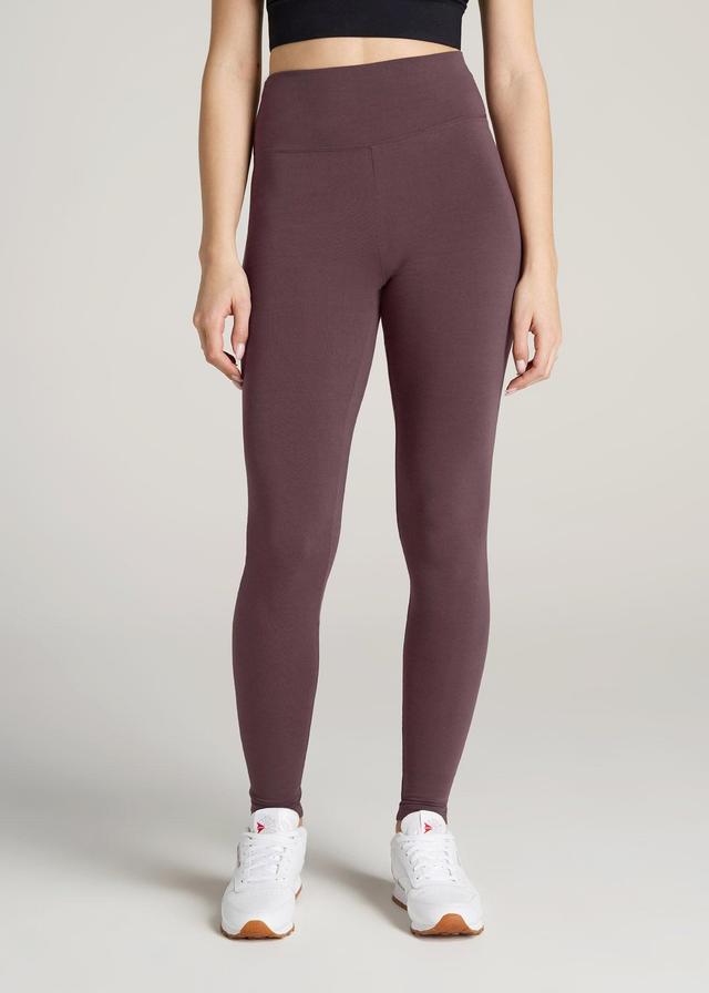 Women's Tall Cotton Leggings in Dusty Merlot Product Image