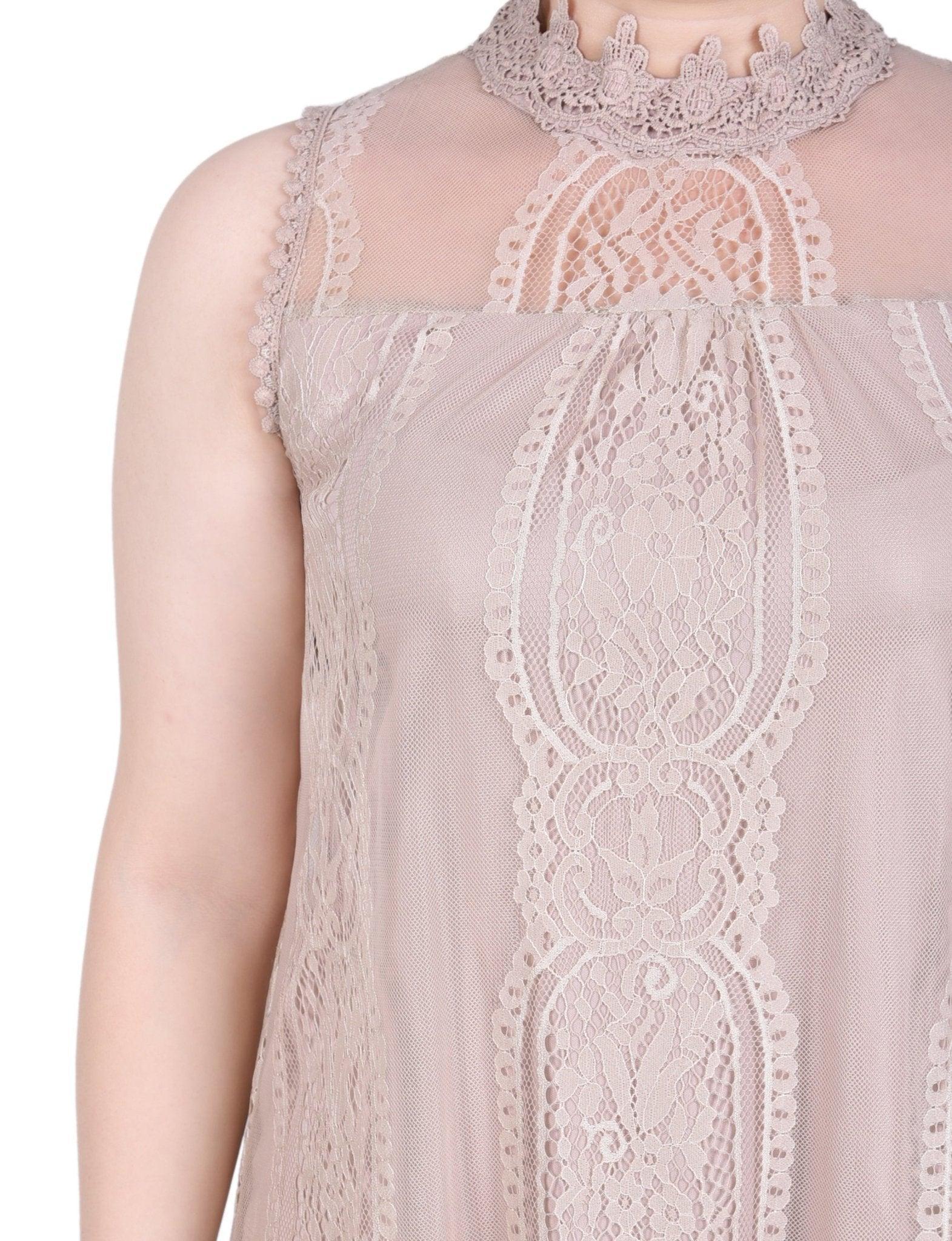 Sleeveless Mock Neck Lace Top - Petite Product Image