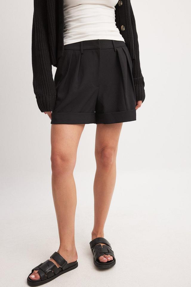 Fold Up Wide Leg High Waist Shorts Product Image