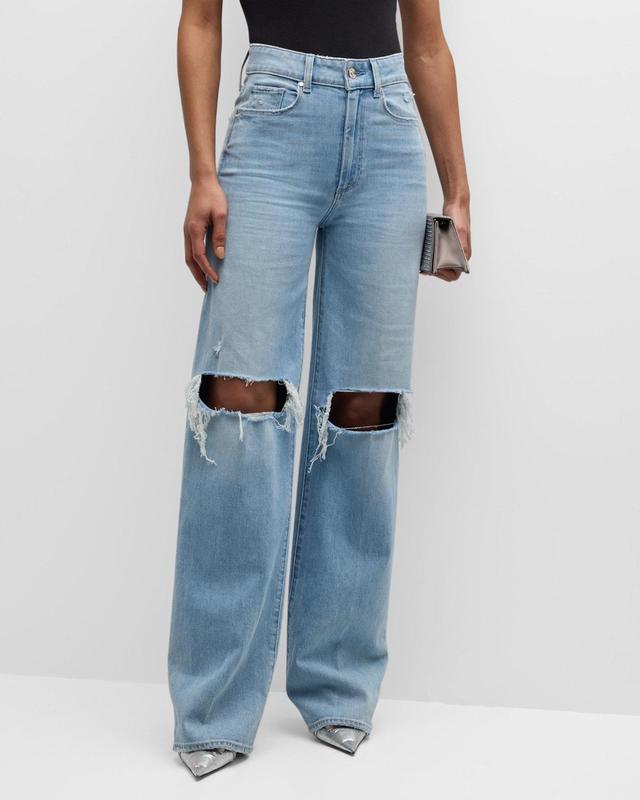 Sasha Distressed Straight Jeans Product Image