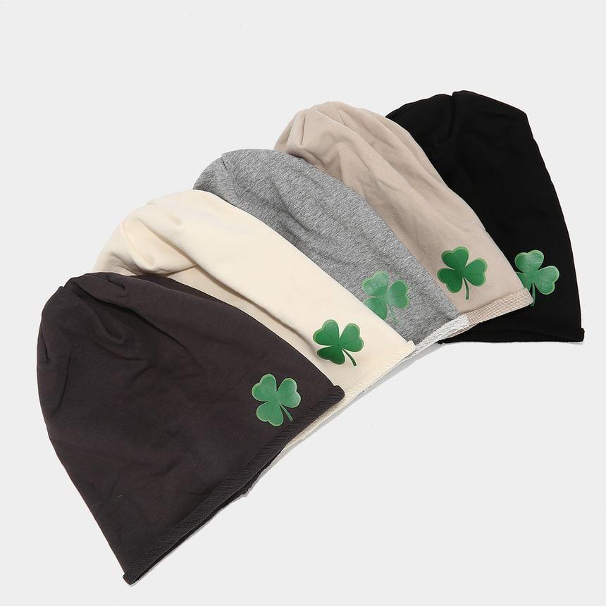 Four-Leaf Clover Embroidered Beanie Product Image