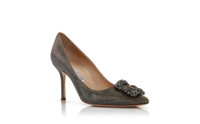 HANGISI GLITTER 90 Gold Glitter Fabric Jewel Buckle Pumps Product Image