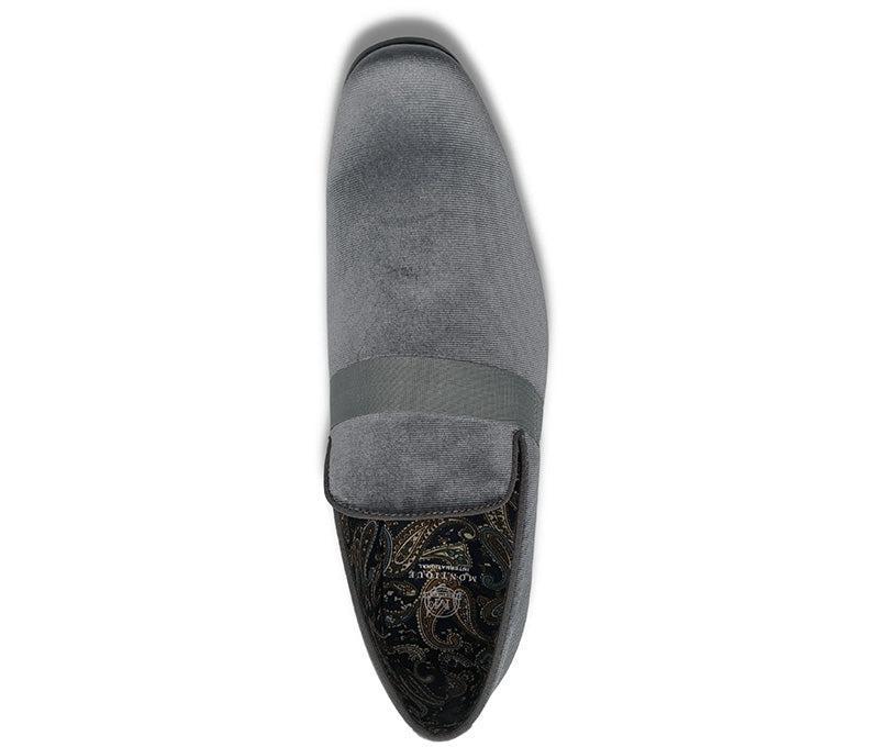 Gray Solid Velvet Loafer Product Image