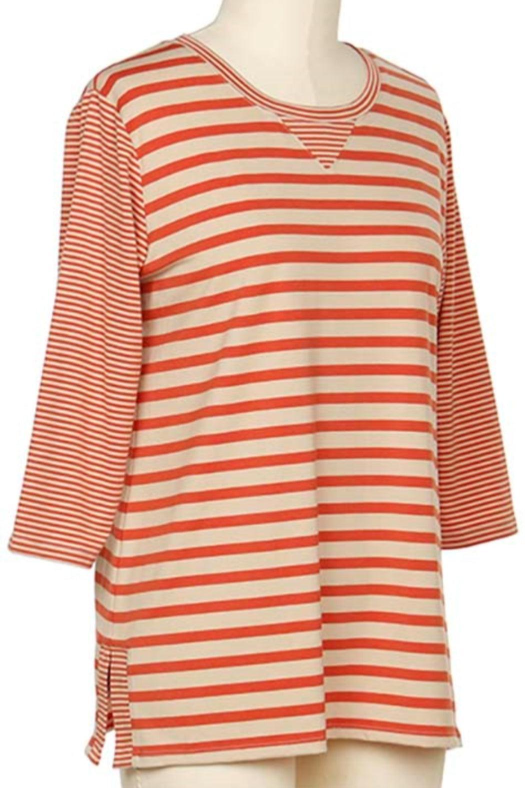 3/4 Sleeve Stripe Top Product Image