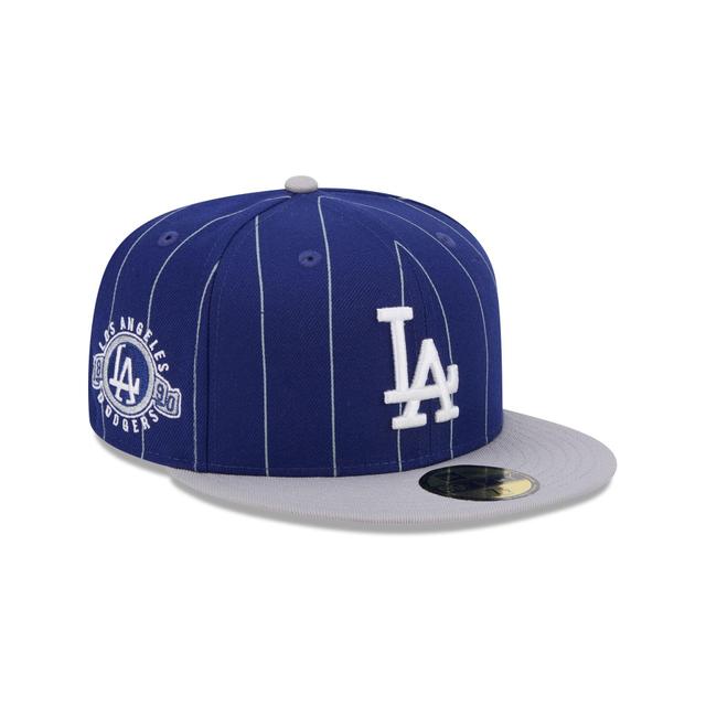 Los Angeles Dodgers Throwback Pinstripe 59FIFTY Fitted Hat Male Product Image