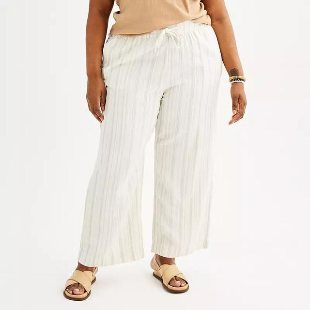 Plus Size Sonoma Goods For Life Easy Linen-Blend Pants, Womens Product Image