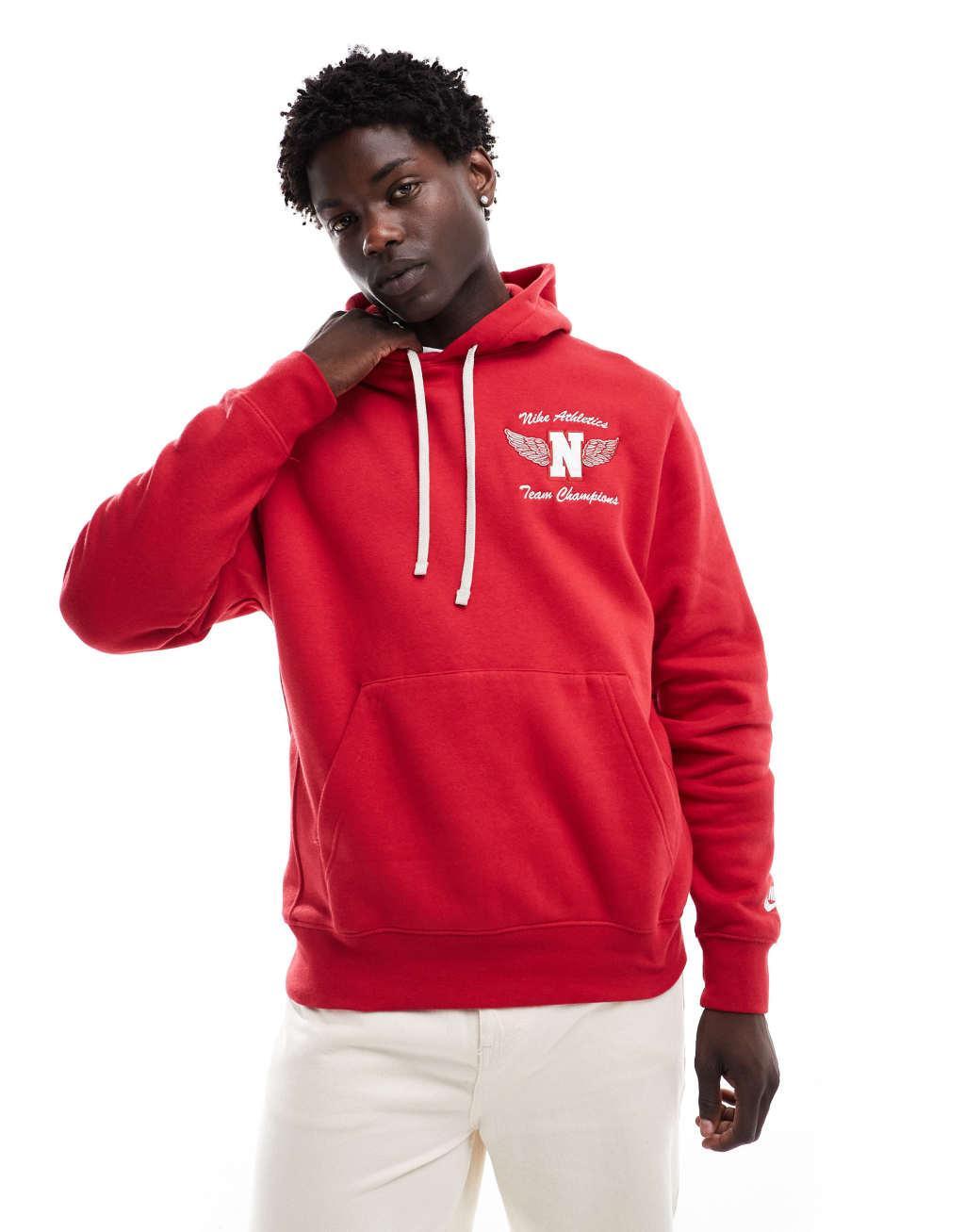 Nike Sportswear Club hoodie in red  Product Image