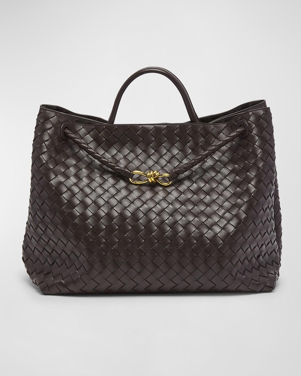 Bottega Veneta - Large Andiamo Intrecciato Leather Tote Bag - Brown - OS - Moda Operandi Product Image