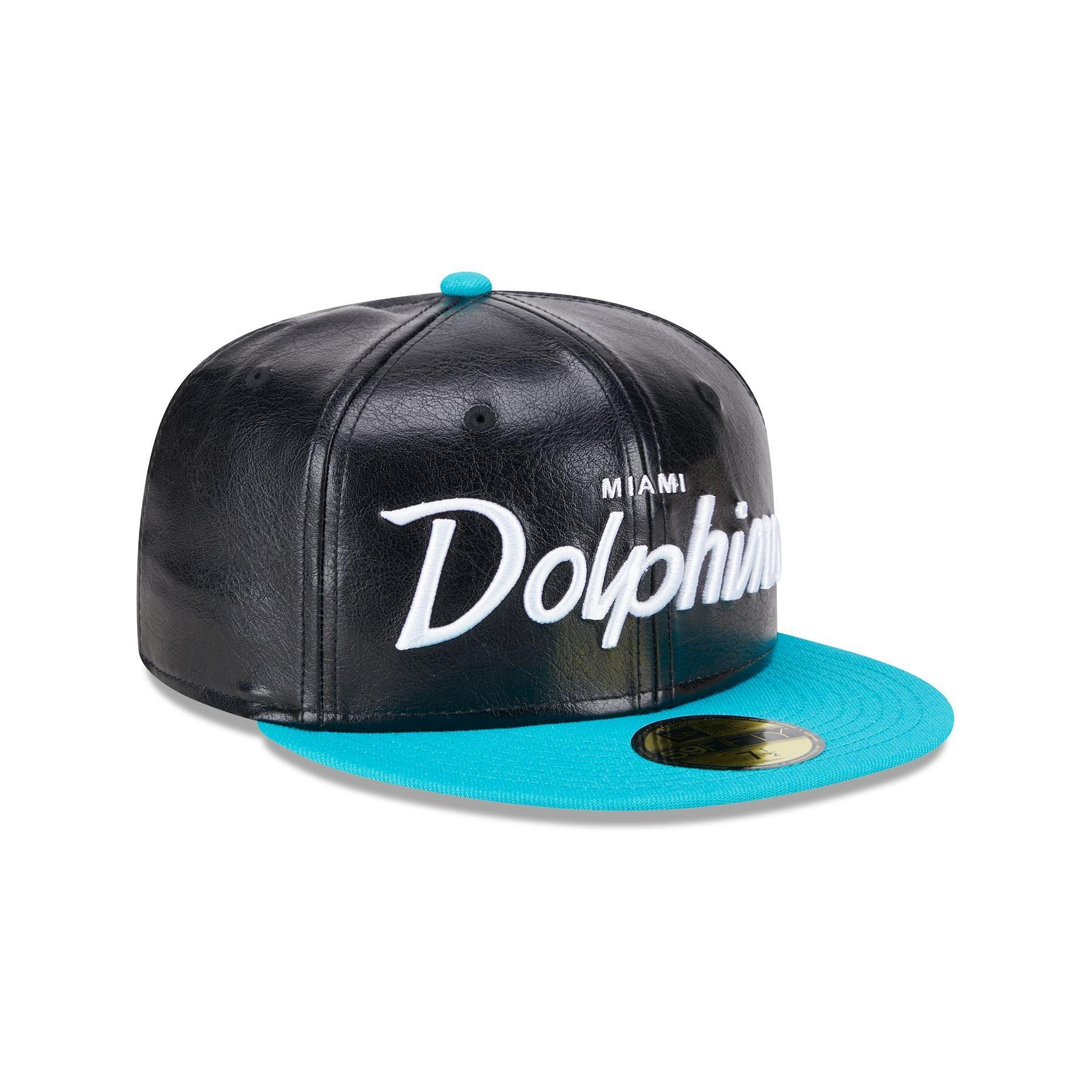 Miami Dolphins Faux Leather Crown 59FIFTY Fitted Hat Male Product Image