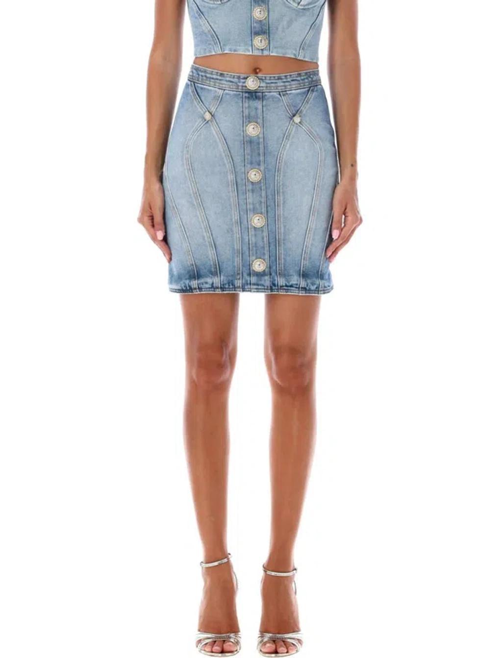 Denim Mini Skirt In Blue product image