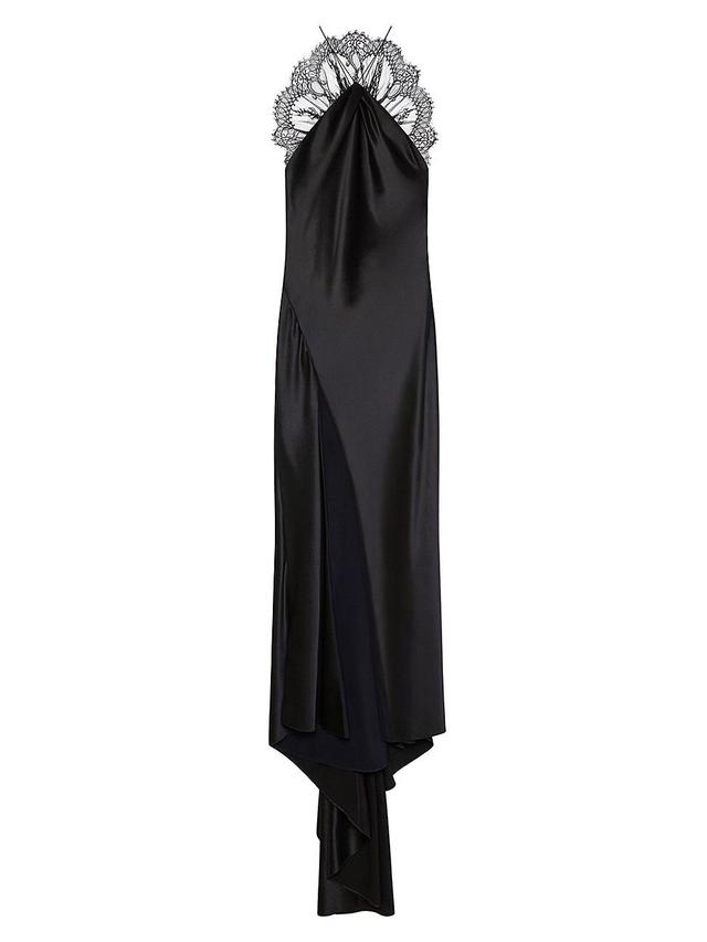 Womens Evening Dress in Satin with Lace Product Image