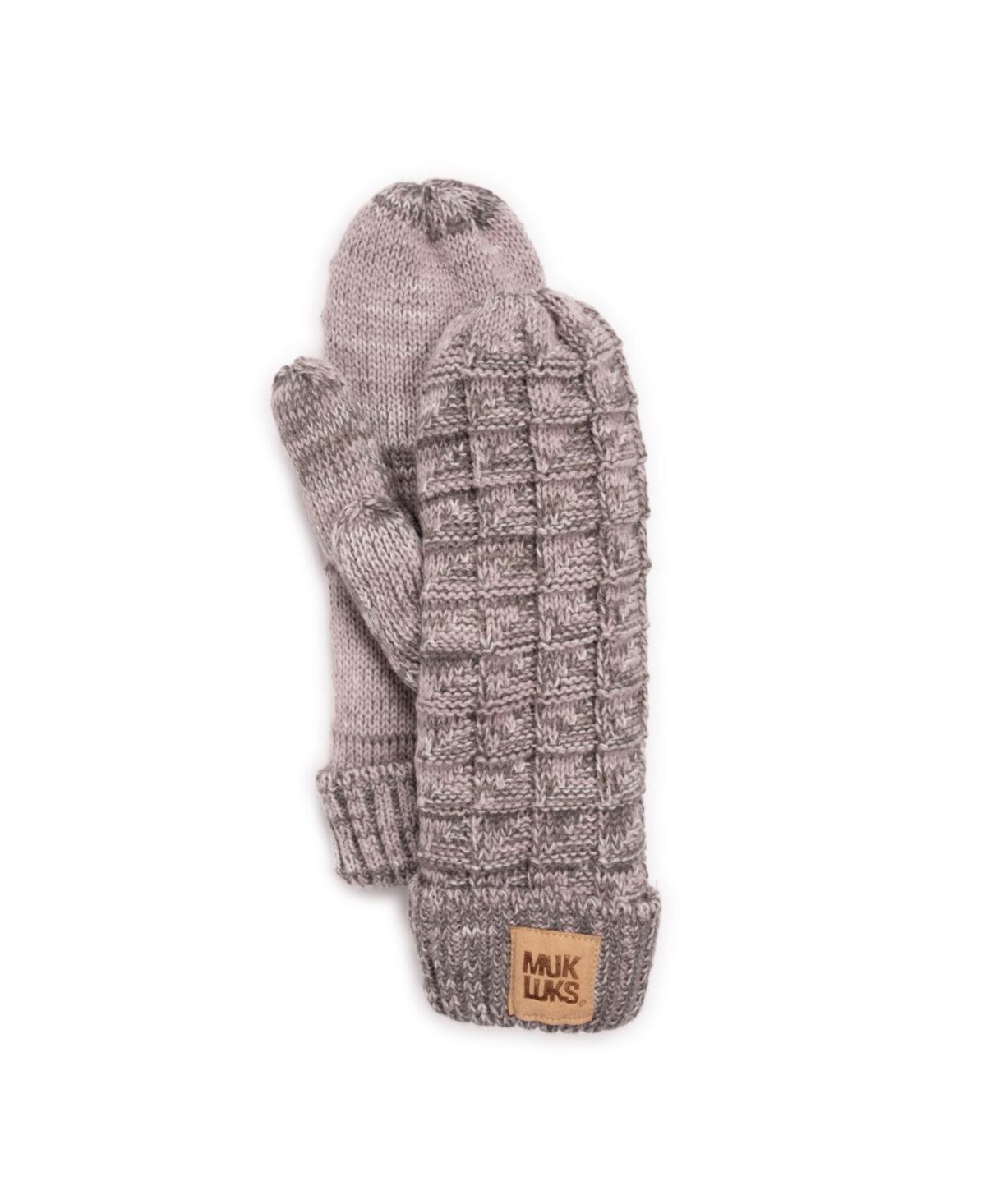 MUK LUKS Womens Patch Pom Mittens Product Image