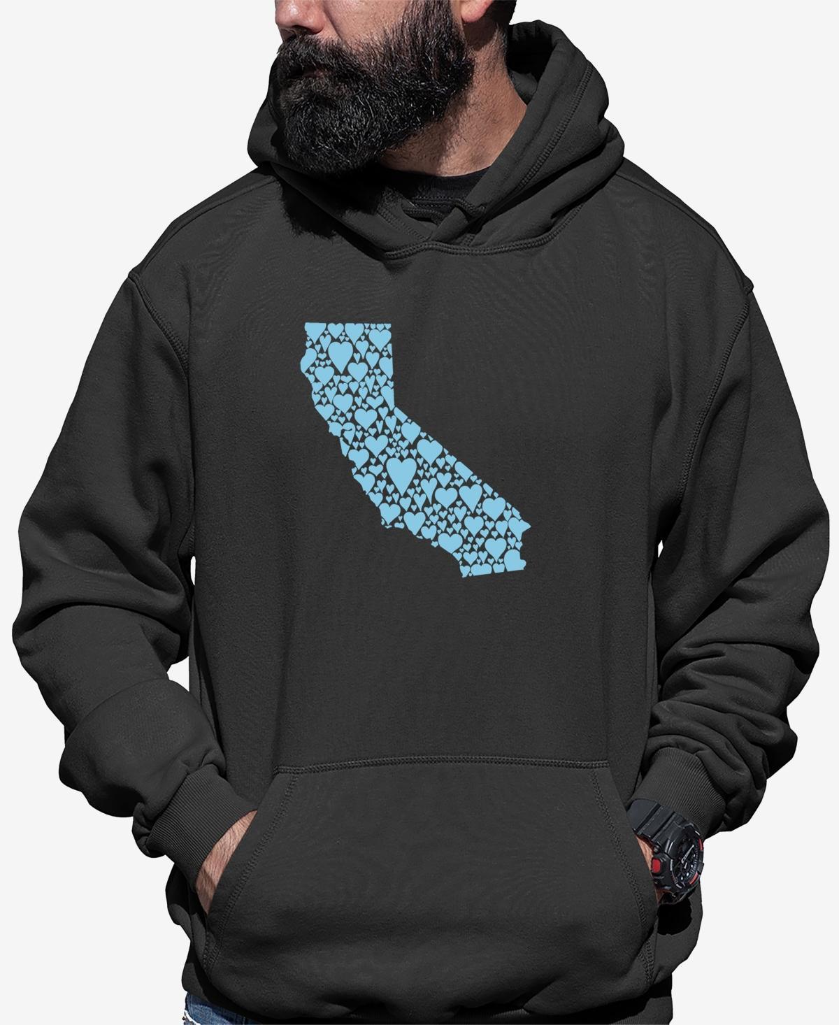 La Pop Art Mens California Hearts Word Art Hooded Sweatshirt Product Image