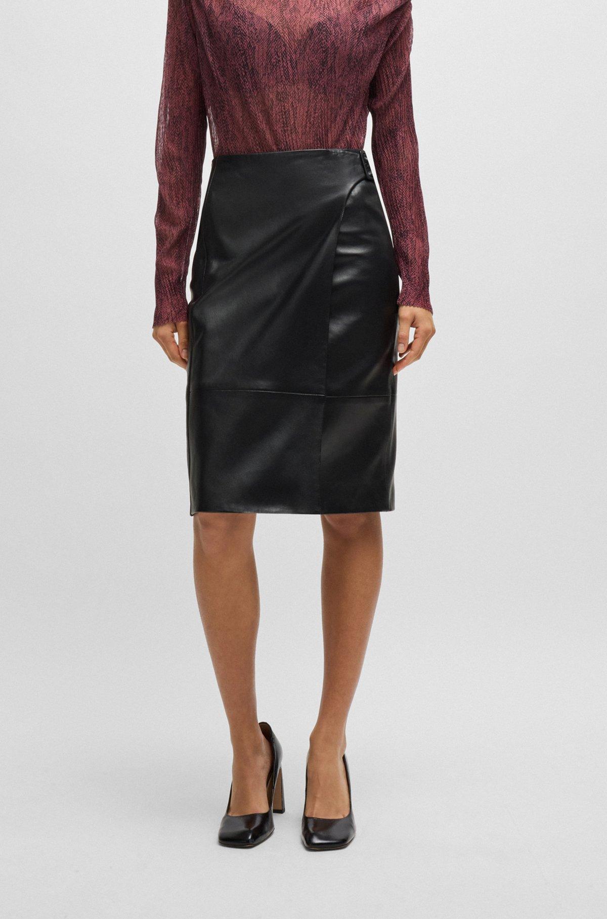 Leather skirt with strap detail product image