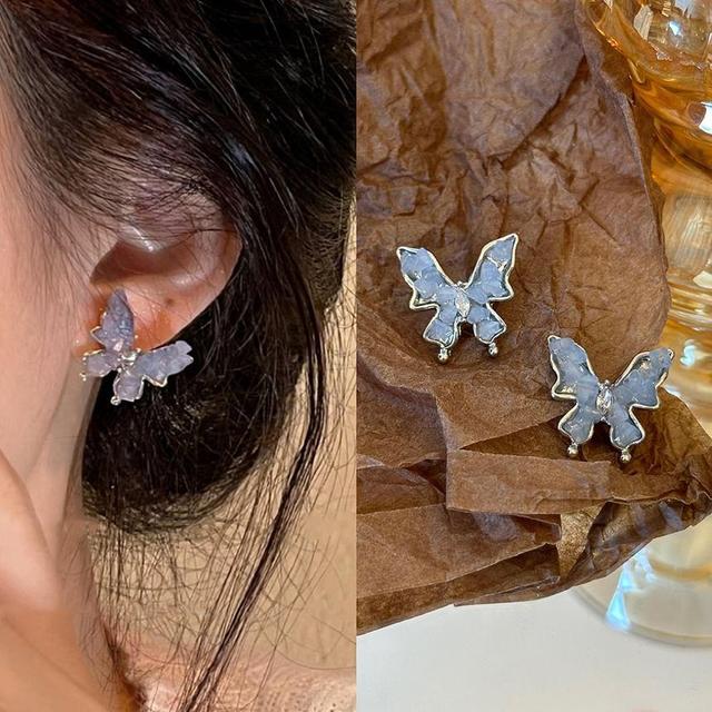 Rhinestone Butterfly Earrings Product Image