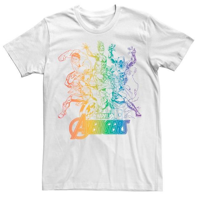 Adult Marvel Avengers Pride Rainbow Gradient Outline Tee, Mens Product Image