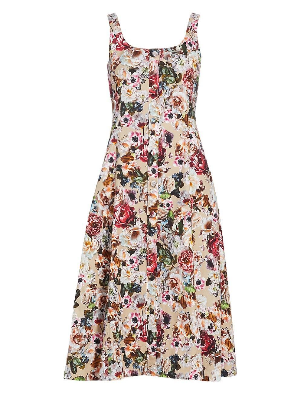 Womens Button-Front Floral Dress Product Image