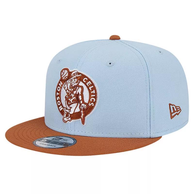 Mens New Era Blue/Brown Boston Celtics 2-Tone Color Pack 9FIFTY Snapback Hat Product Image