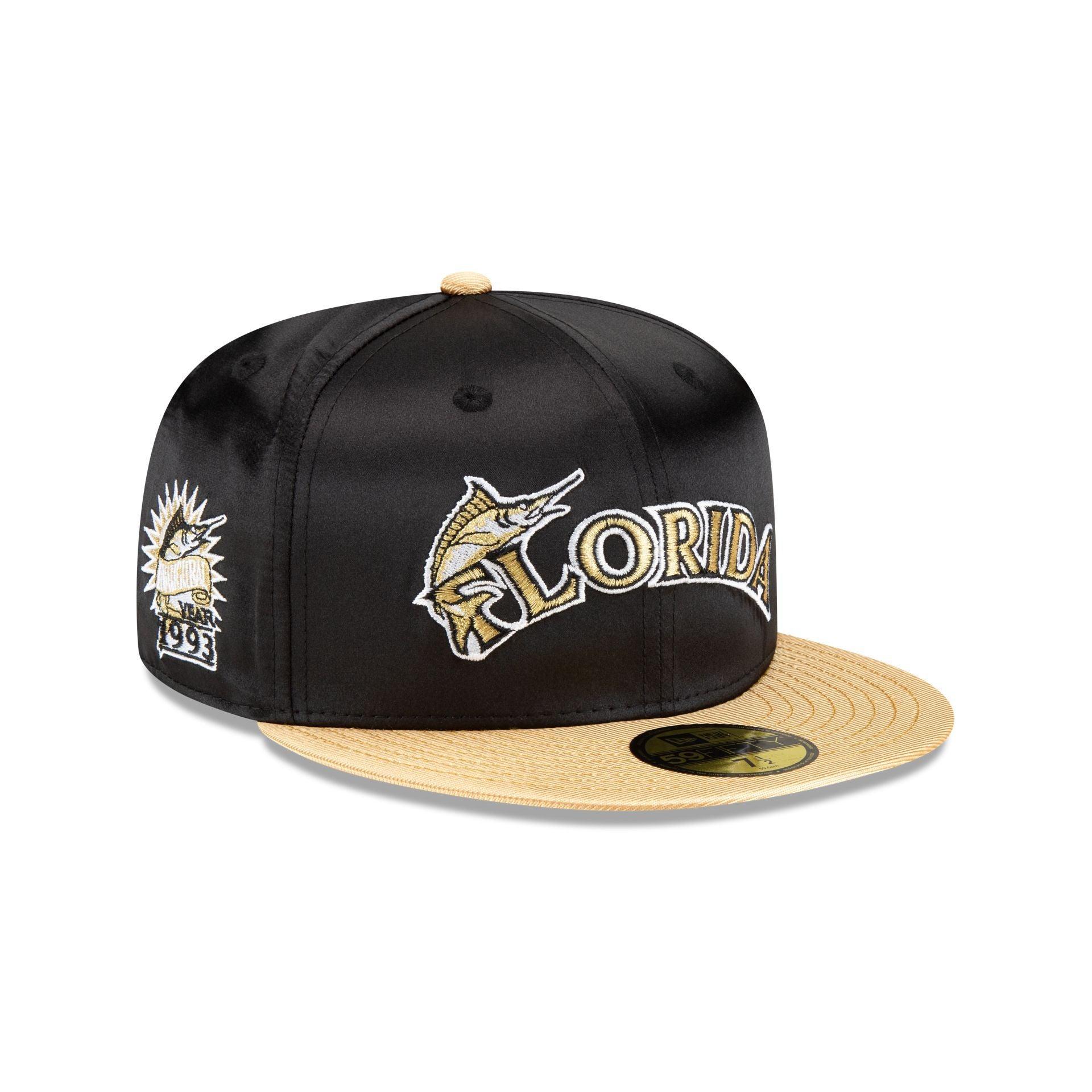 Miami Marlins Metallic Gold 59FIFTY Fitted Hat Male Product Image