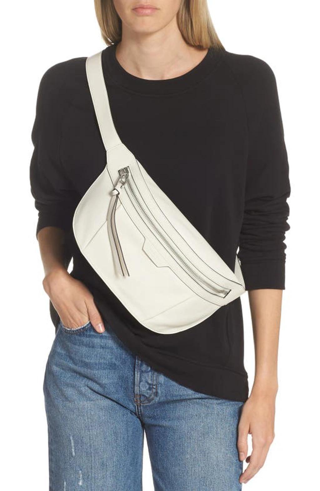 Commuter Leather Belt Bag In Antique White Product Image