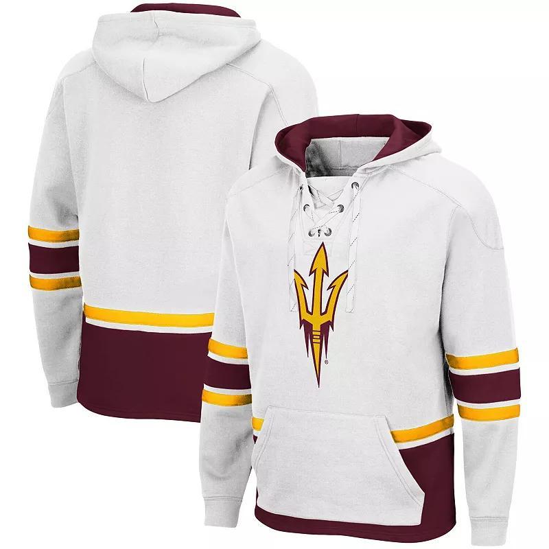 Mens Colosseum White Arizona State Sun Devils Lace Up 3.0 Pullover Hoodie Product Image