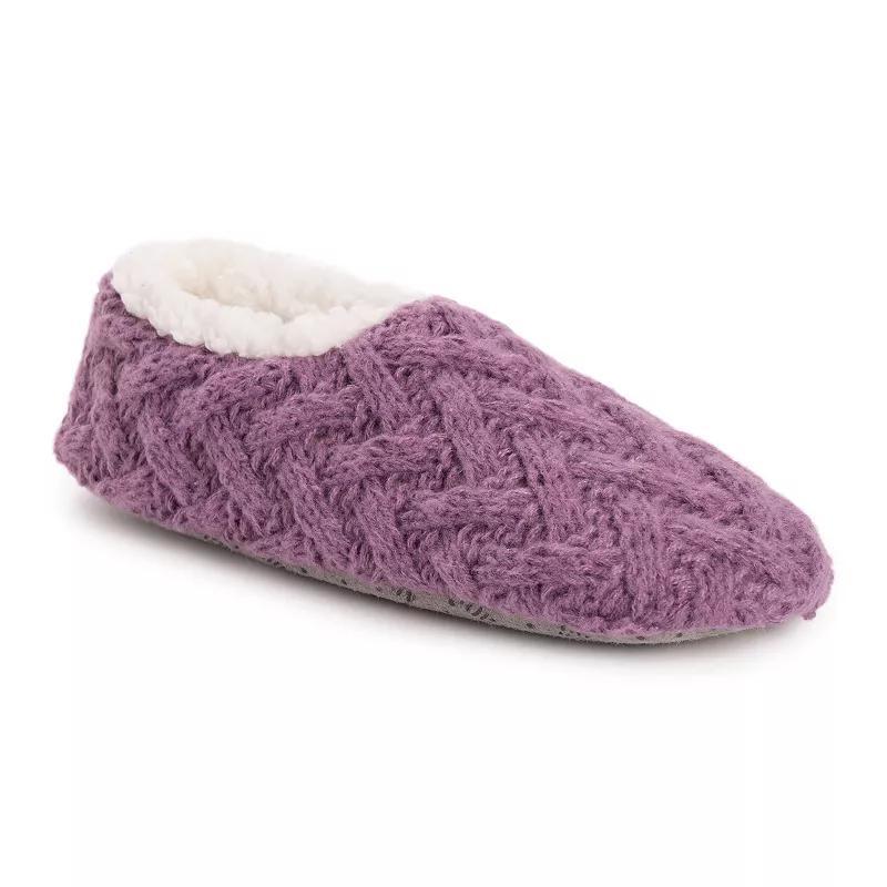 MUK LUKS Womens Sweater Knit Ballerina Slippers Dusty Blue Product Image