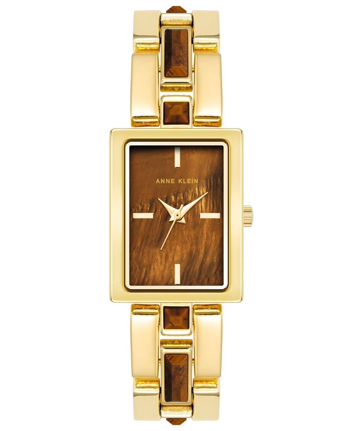 Anne Klein Womens Quartz Gold-Tone Alloy Watch, 28mm x 21mm - Brown Product Image