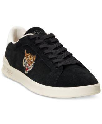 Polo Ralph Lauren Mens Heritage Court Ii Tiger Suede Sneaker - Black Product Image