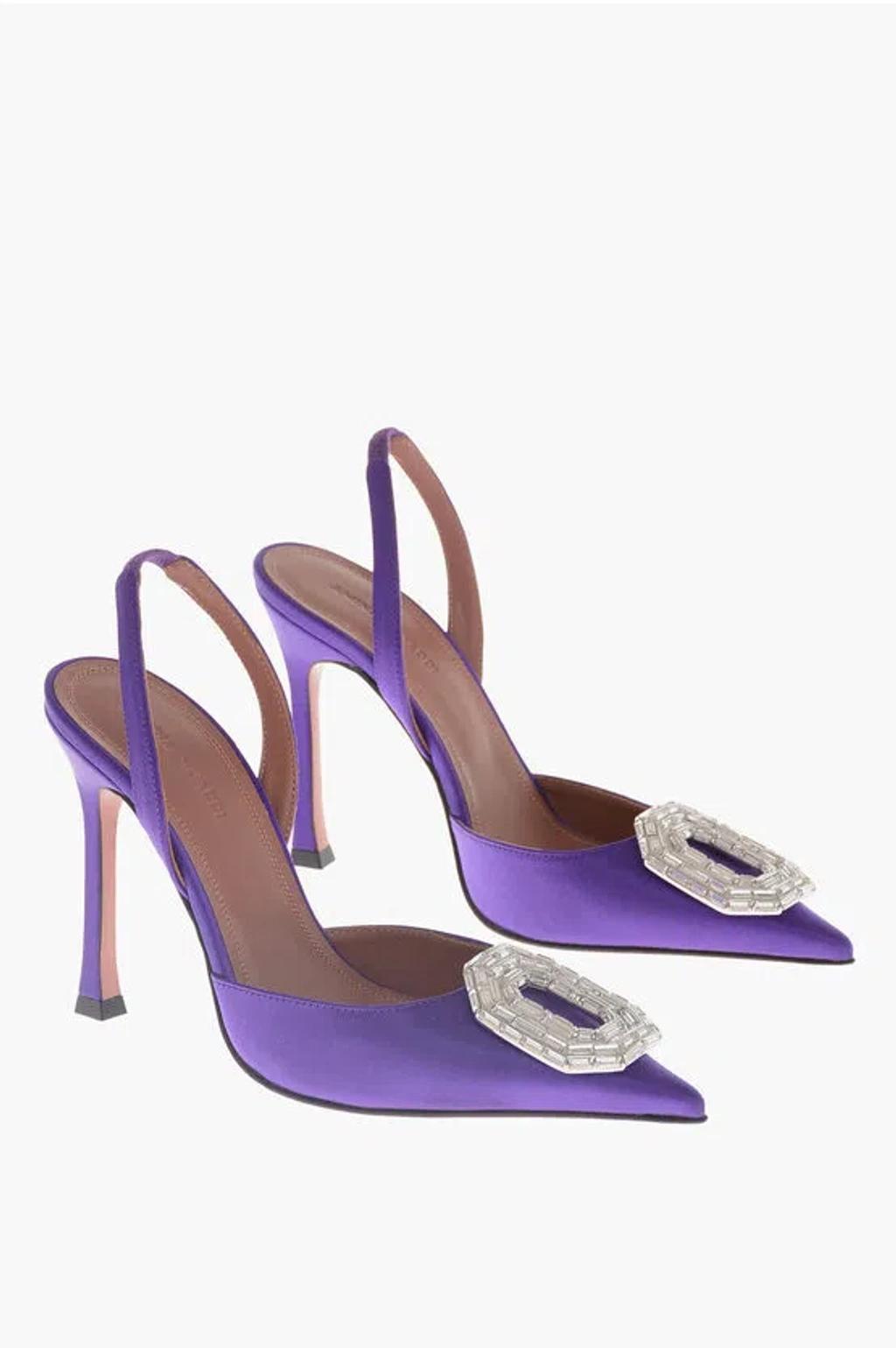 AMINA MUADDI Woman Pumps Purple Size 7.5 Textile Fibers Product Image