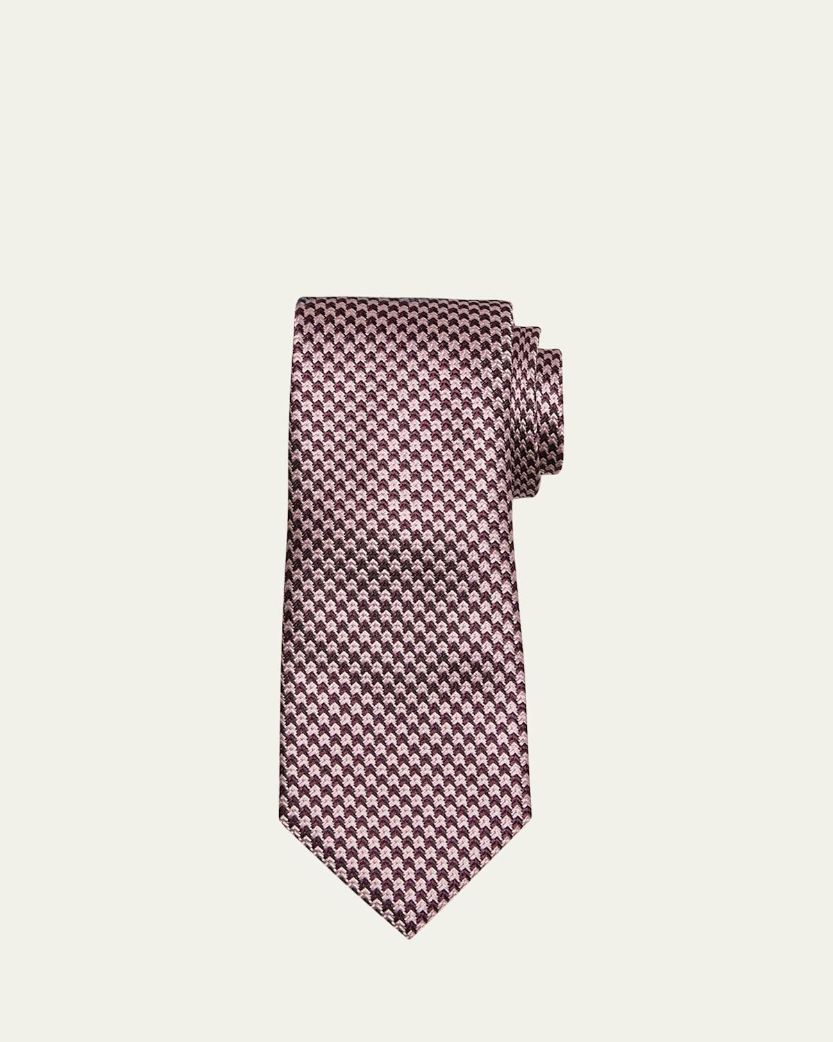 Mens Mulberry Silk Micro-Houndstooth Tie Product Image