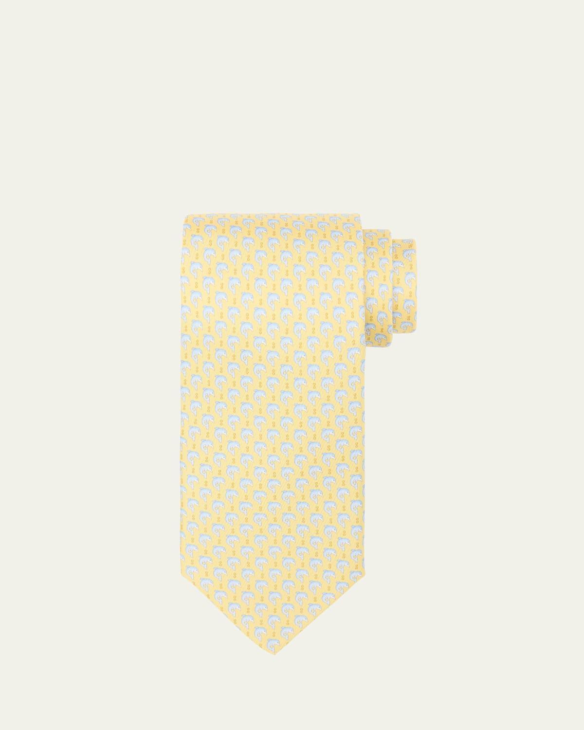 Mens Dolphin-Print Silk Tie Product Image