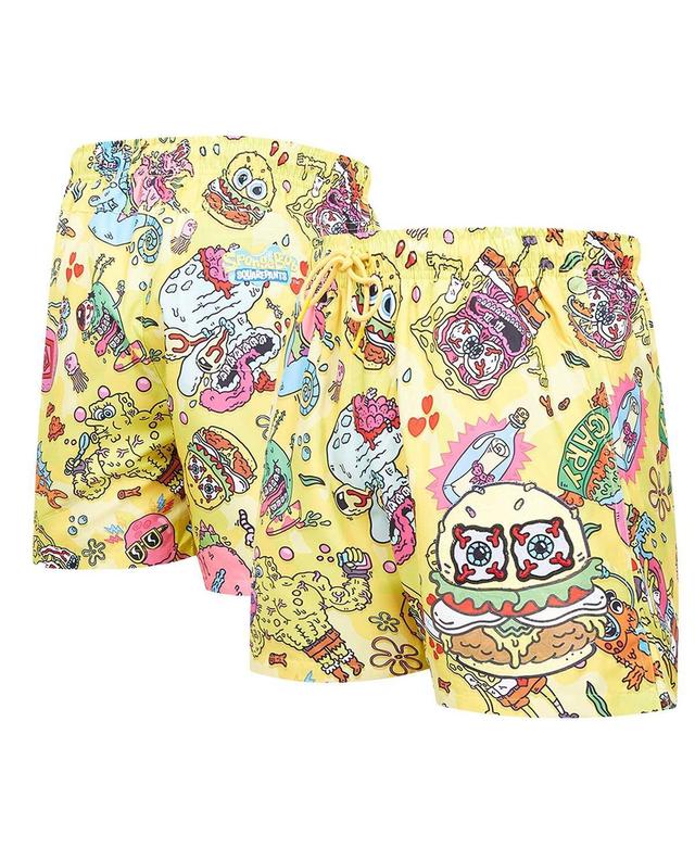 Freeze Max Mens Yellow SpongeBob SquarePants Krabby Patty Bob Shorts Product Image