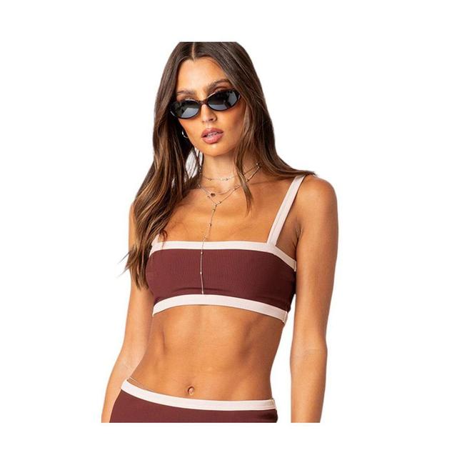 Womens Sutton contrast ribbed Bra top Product Image