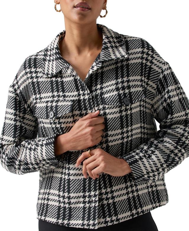 Sanctuary Womens Plaid Drop-Shoulder Button-Front Shacket Product Image