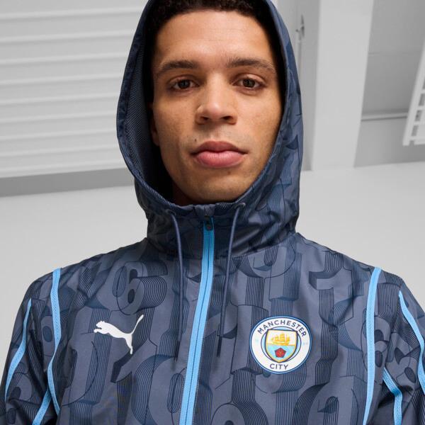 PUMA Manchester City Pre-Match Men's Woven Jacket in Inky Blue/Team Light Blue Product Image