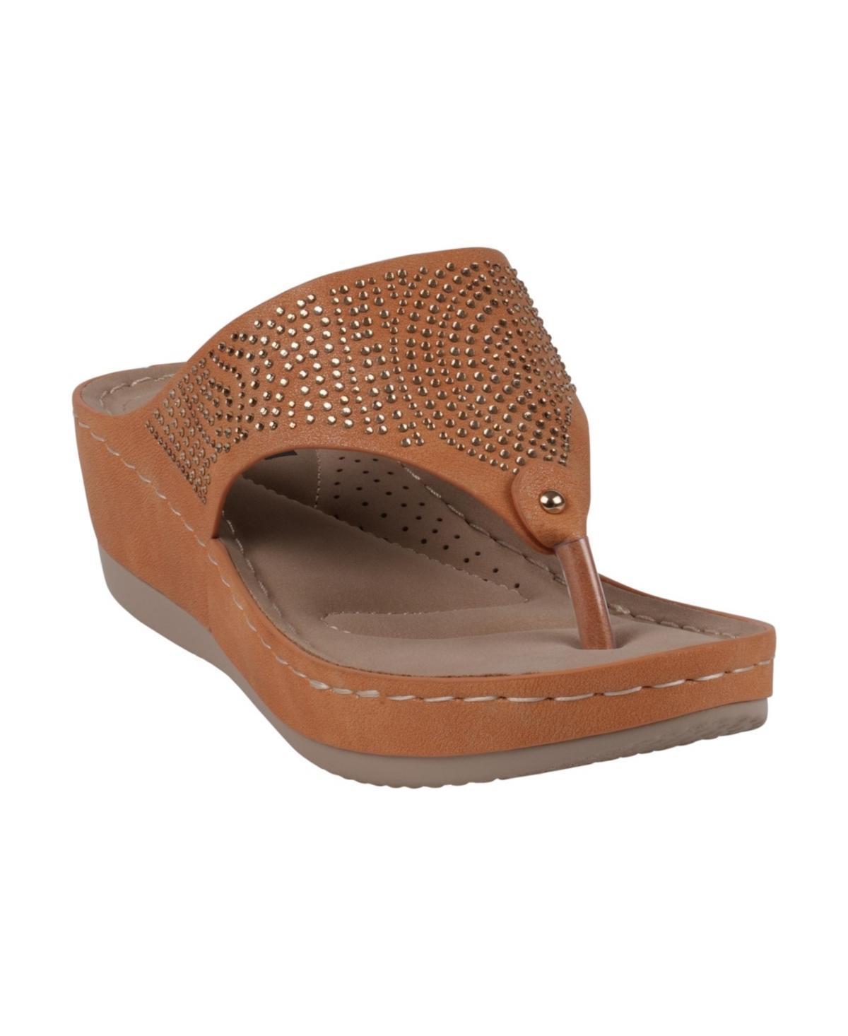 Gc Shoes Womens Wagner Embellished Thong Wedge Sandals Product Image