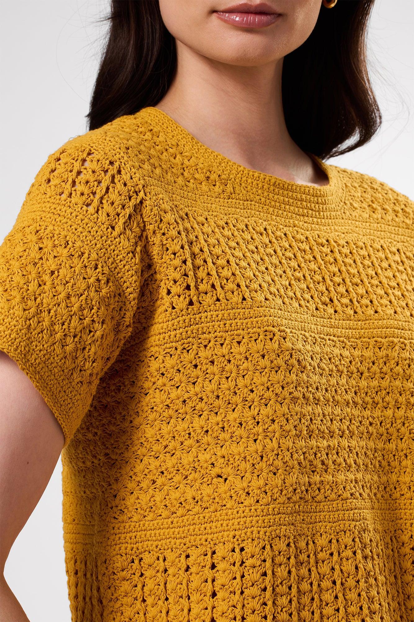 Crochet T Shirt - Soleil Yellow Product Image