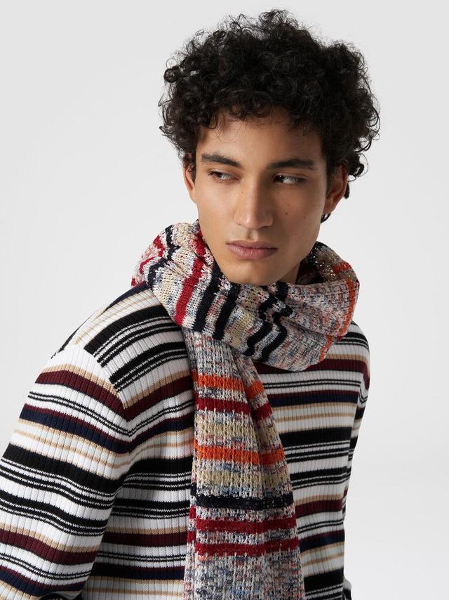 Slub cotton scarf with striped pattern Multicoloured | Missoni Product Image