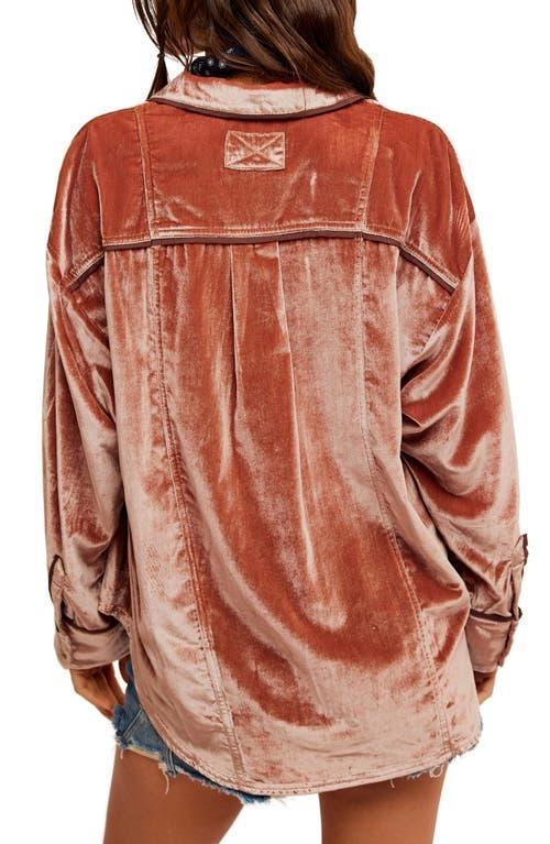 FREE PEOPLE Luxy Long Sleeve Velvet Top In Brown Product Image