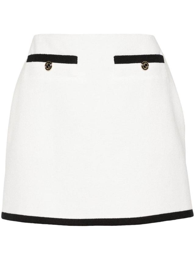 Cotton Tweed Skirt In White Product Image