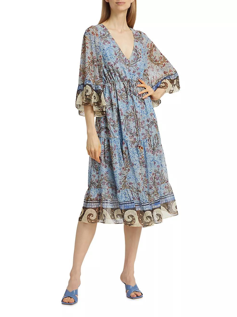 Logan Floral V-Neck Midi-Dress Product Image