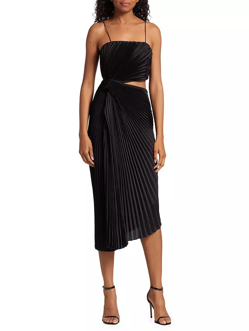 Fayeth Pleated Cut-Out Midi-Dress Product Image